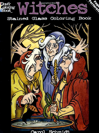 Witches Stained Glass Coloring Book