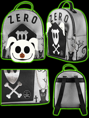 THE NIGHTMARE BEFORE CHRISTMAS ZERO REMOVABLE ZIP POUCH MINI BACKPACK