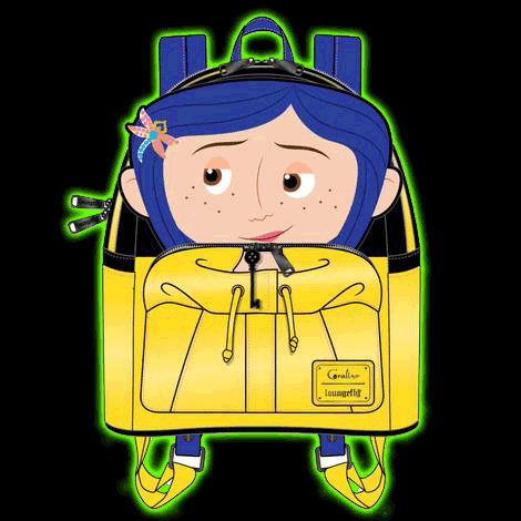 LOUNGEFLY LAIKA CORALINE RAINCOAT COSPLAY MINI BACKPACK