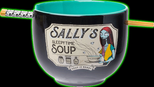 Nightmare Before Christmas Sally's Sleepy Time Soup Ramen Bowl with Chopsticks