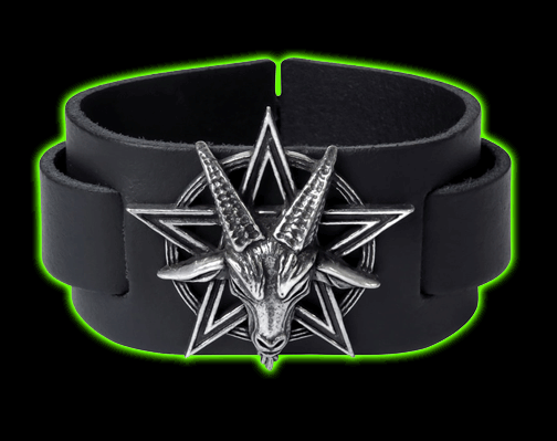 Baphomet Leather Bracelet