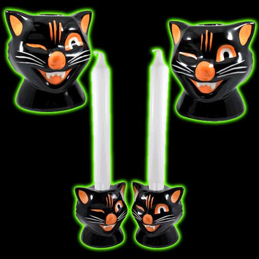 BLACK CAT CANDLE HOLDERS