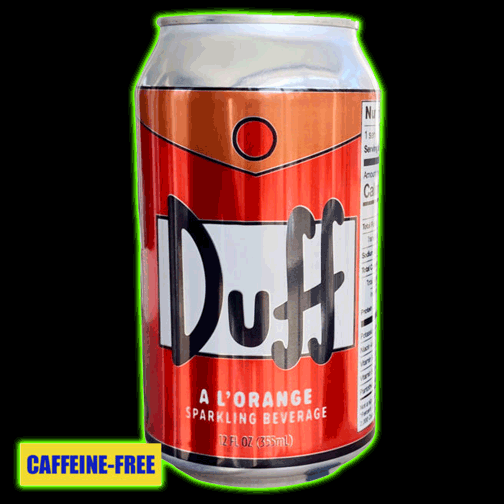 Simpsons Duff A L Orange Caffeine-free Novelty Drink