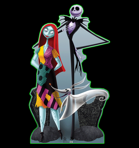 The Nightmare Before Christmas Jack, Sally & Zero Cardboard Standup Cutout