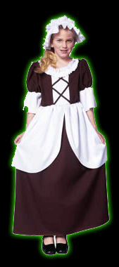 Colonial Girls Costume Brown