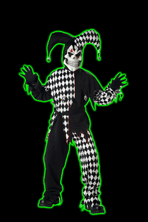 Evil Jester Black and White Kids Costume