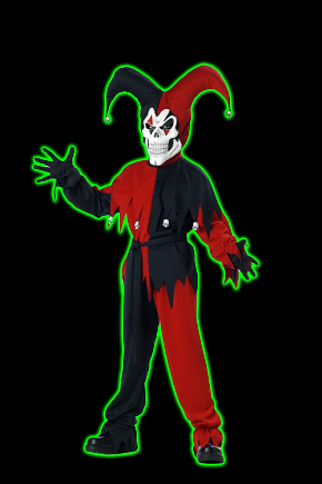 Evil Jester Red and Black Kids Costume