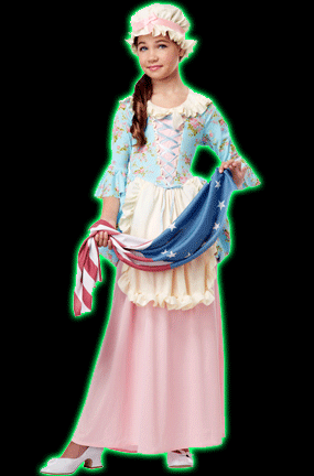 Girls Colonial Lady Costume