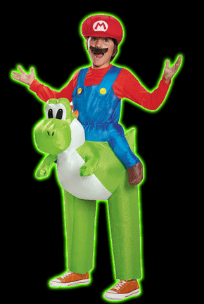Mario Riding Yoshi Inflatable Kids Costume