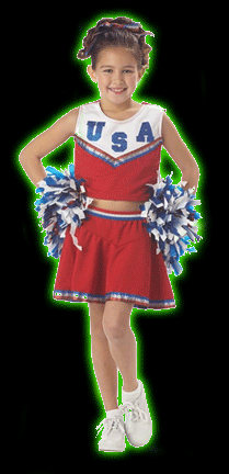 Patriotic Cheerleader Kids Costume