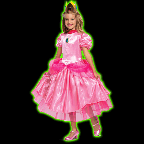 Super Mario Princess Peach Deluxe Child Childs Costume