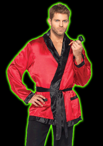 Mens Hugh Hefner Bachelor Smoking Jacket