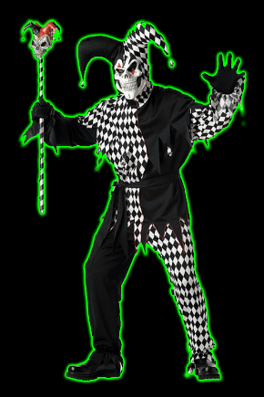 Evil Jester BLK&WHT<br>Mens Costume