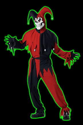 Evil Jester BLK&RED<br>Mens Costume