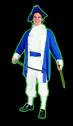 Colonial Captian Mens Costume - Blue