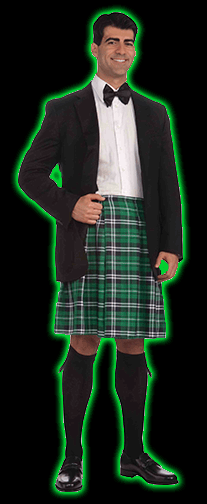 Gentleman's Kilt - Green Plaid