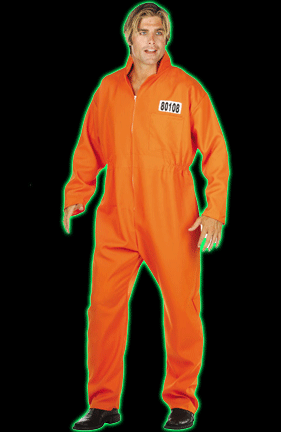 Adult Convict Jumpsuit - Jailbird Costume