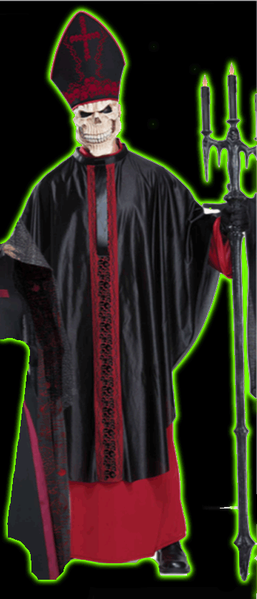 Black Mass Mens Evil Priest Costume