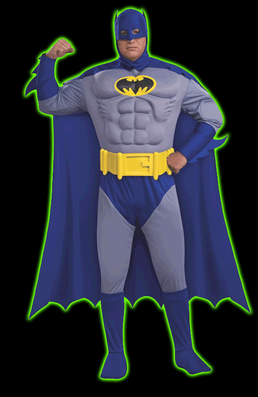 Plus Size Deluxe Muscle Chest Adult Batman Costume  Brave and the Bold
