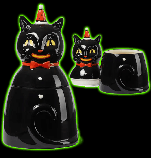 Johanna Parker Jack the Black Cat Carnival Cottage Cookie Jar