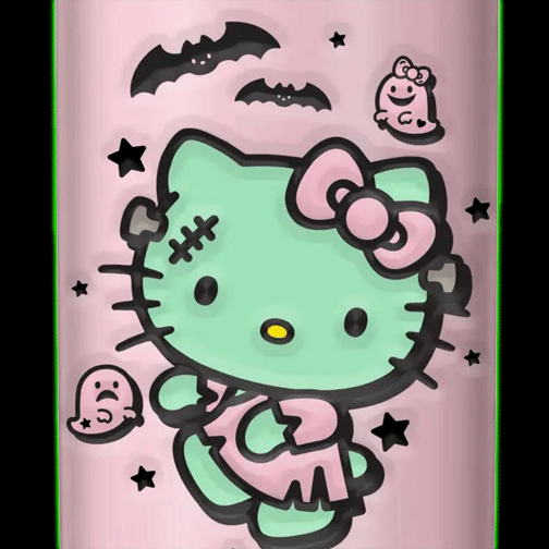 Hello Kitty Frankenkitty Wax Resist 6.6 inch Ceramic Cookie Jar