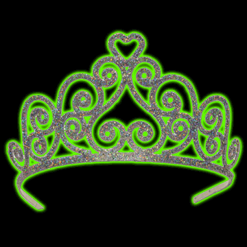 Tall Glittered Silver Metal Tiara With Heart