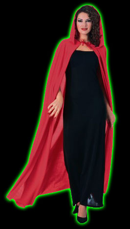 Red Cape with Hood Full Length