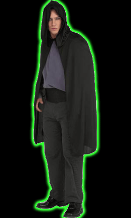 Black Cape with Hood 45