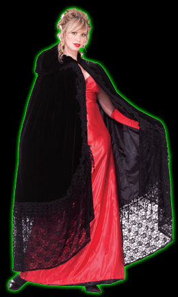 Black Victorian Hooded Cape