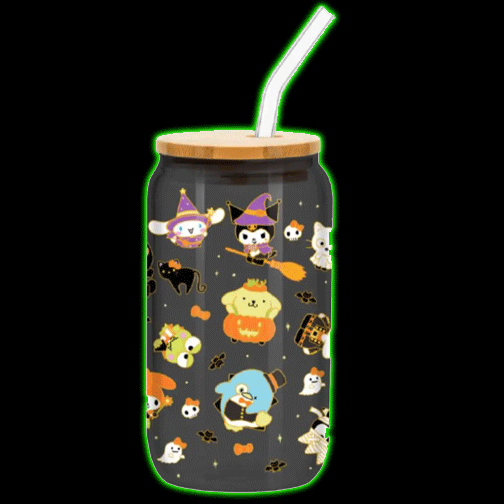 Hello Kitty and Friends Costume Party 16oz Glass Tumbler w/ Lid
