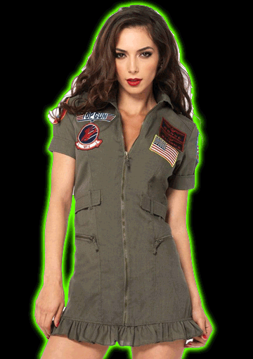 Womens Top Gun Flight Dress Costume