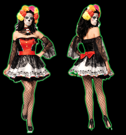 Womens Sugar Skull Beauty Costume