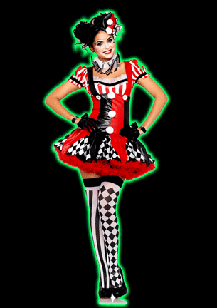 Harlequin Clown Womens Costume