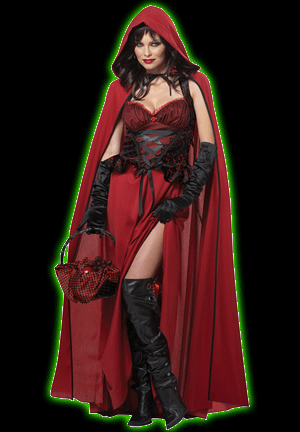 Dark Red Riding Hood Womens Costume