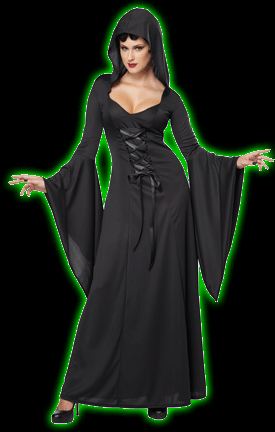 Deluxe Black Hooded Robe