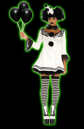 Pierrot Clown Womens Costume