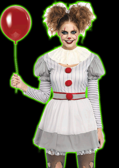 Creepy Clown Womens Costume