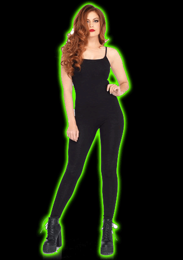 Black Full Length Seamless Spandex Unitard