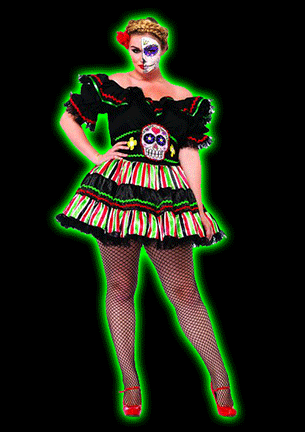 Day Of The Dead Doll Womens Plus Size Costume