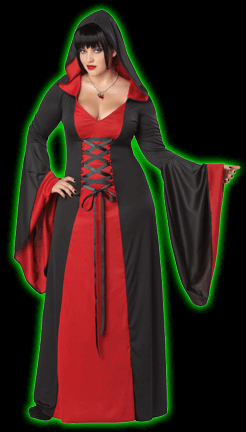 Deluxe Red Hooded Robe Plus Size