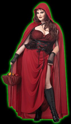 Dark Red Riding Hood Womens Plus Size Costume