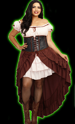 Saloon Gal Womens Plus Size Costume