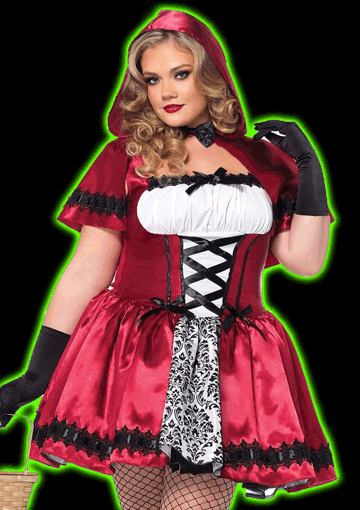 Plus Gothic Red Riding Hood Costume