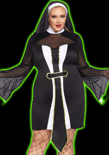Plus Twisted Sister Nun Costume