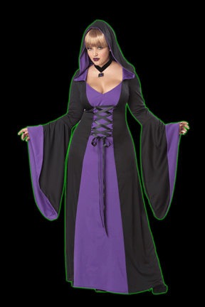 Deluxe Purple Hooded Robe Plus Size
