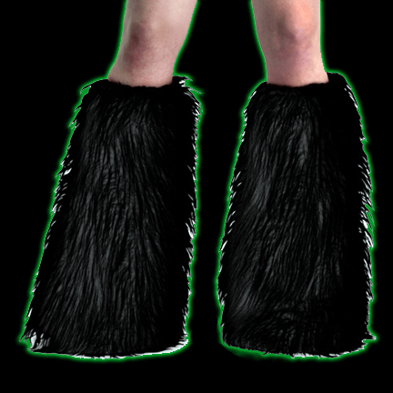 Furry Leg Warmers / Bootcovers - Black