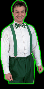 Luck O' The Irish Green Suspenders