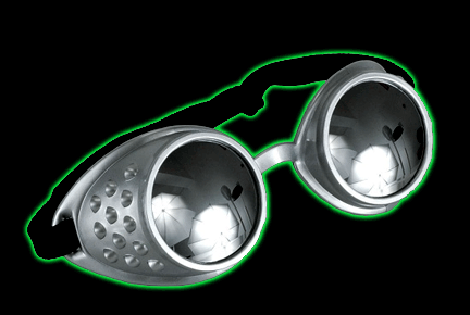 Silver Atomic Ray Goggles With Mirror Lenses