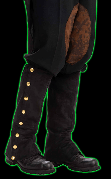 Steampunk Black Suede Spats