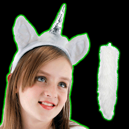 Unicorn Ears & Tail Kit